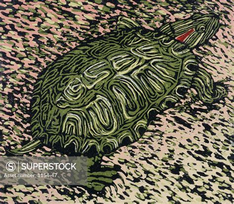 Crawling Turtle Ii Barry Wilson B1961american Woodcut Print