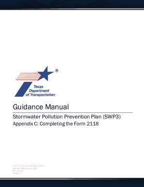 Fillable Online Ftp Txdot Guidance Swp Plan Appendix C Completing The