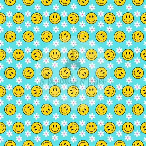 Smiley Face Seamless Pattern Etsy