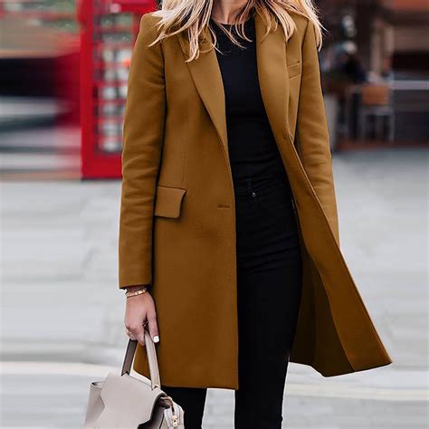 Tagold Fall And Winter Fashion Long Trench Coat Fall Clothes For Women