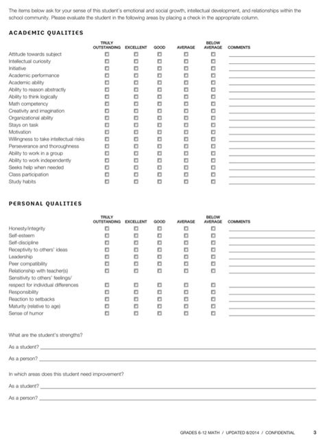 The princeton review writes that competitive colleges use the letter of recommendation to assess a student's passions, goals, and character. Download Math Teacher Letter of Recommendation Form for Free | Page 3 - FormTemplate