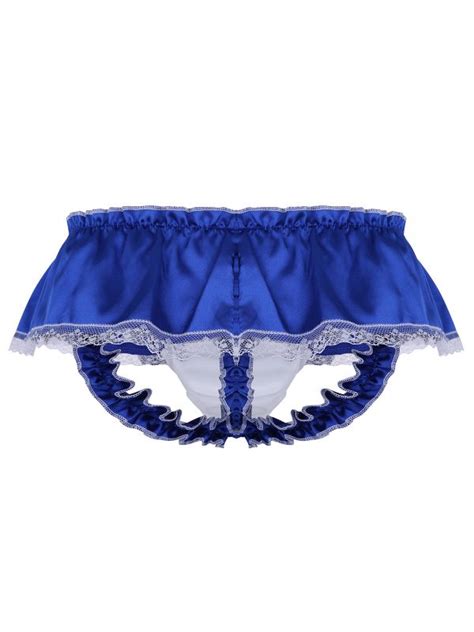 Mens Sissy Satin Lace Skirted Panties