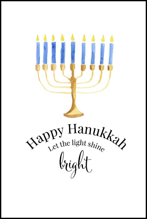 Free Printable Hanukkah Card
