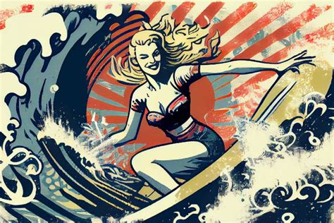 California Surfer Girl 1 Inclusive Art Digital Art Sports And Hobbies Surfing Artpal