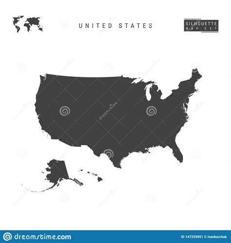 United States Vector Map Isolated On White Background High Detailed