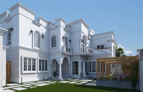 Classic Saudi Arabian Villa Exterior Design And Landscape Design Cas