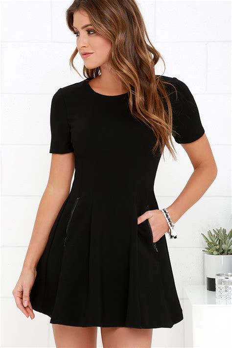 Cute Black Dress Lbd Short Sleeve Dress 6000