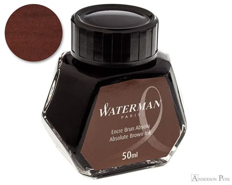 Waterman Absolute Brown Ink 50ml Bottle Anderson Pens Inc