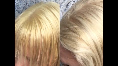 • sometimes blonde hair, whether dyed or natural • apply the hair toner with the applicator brush, starting closer to the roots and pulling it down towards the ends of the hair. How to tone brassy blonde hair using Wella T18 - YouTube