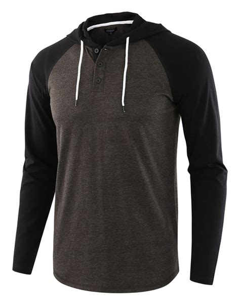 Mens Hoodie T Shirt Men Casual Long Sleeve Slim Fit Sweatshirt Hooded