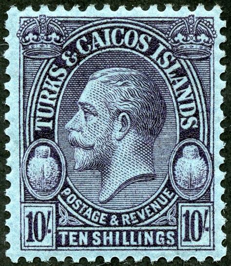Turks Caicos Islands 1928 Scott 70 10 Violet Blue George V