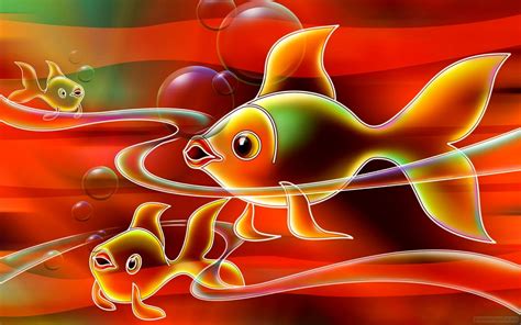 Рисунок Мультфильмы Рыбы обои для рабочего стола Бесплатно