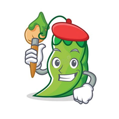 Happy Green Pod Peas Character Stock Illustrations 149 Happy Green