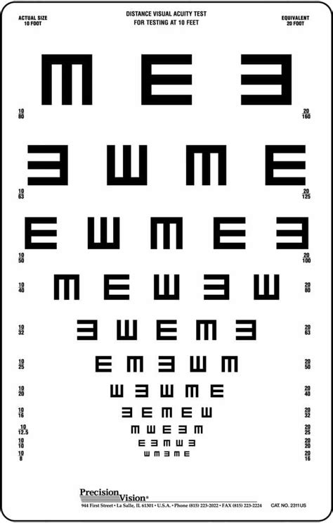 Sloan Striped Visual Acuity Chart Precision Vision Eye Chart Pro Test