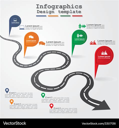 Road Infographic Layout Royalty Free Vector Image