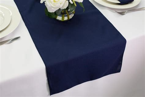 Navy Blue Table Runner Polyester Wedding Table Runners Etsy Navy