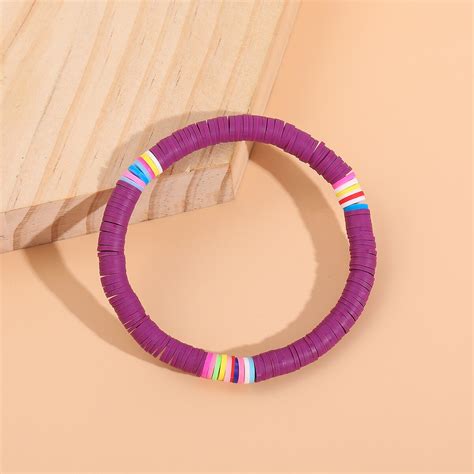 bohemian colorful polymer clay discs anklet for women 2020 handmade elastic summer ocean beach