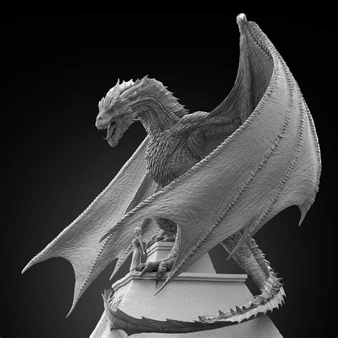 Artstation Drogon And Daenerys Sheridan Doose Dragon Sculpture Dragon Artwork Dragon Art