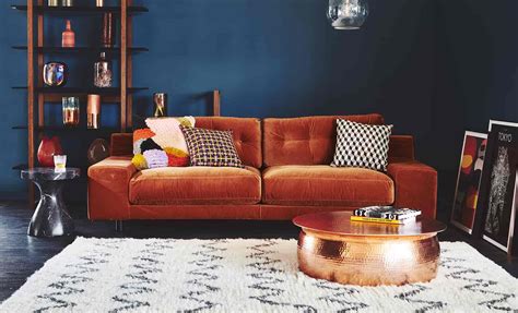 This Gives An Idea Of The Russet And Dark Turquoise Velvet Sofa
