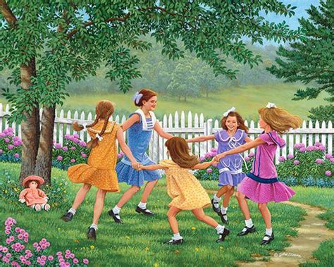 Ring Around The Rosie © John Sloane Free Online Jigsaw Puzzles 500