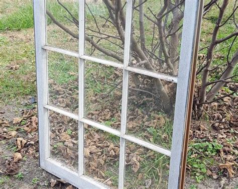 Nine 9 Pane Vintage Farm House Antique Wood Window Frame Sash Wedding Portait 40x32 Old Window