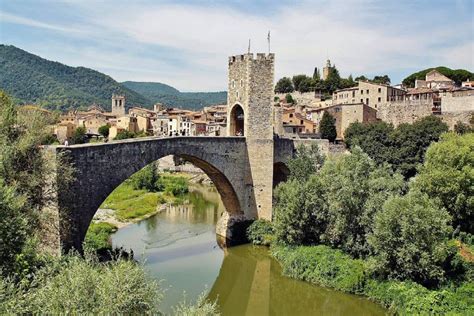 Girona is a vibrant town with a wide range of architectural styles. Medieval village Besalú in Girona, Spain