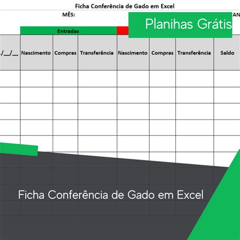 Ficha Conferência de Gado em Excel Tecbov