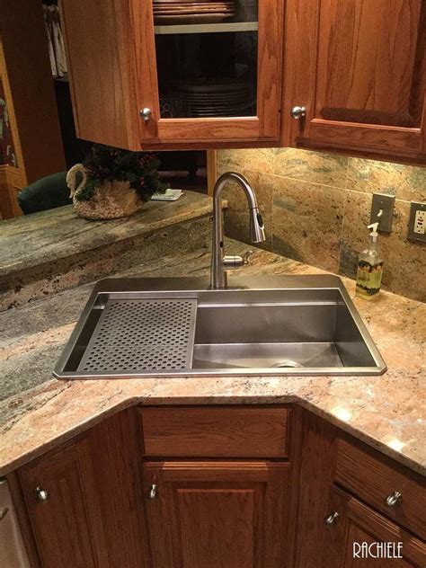 Corner Replacement Stainless Steel Sink Eclectic Kitchen Orlando