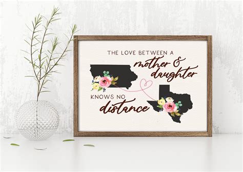 Love Between A Mother And Daughter Knows No Distance Custom Art Etsy Long Distance Ts Art