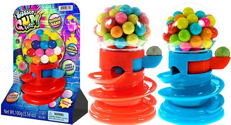 Classic Spiral Bubble Gumball Machine With Coin Bank Toy 2 Units