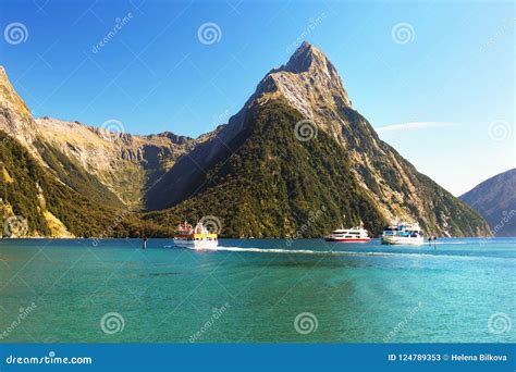 New Zealand Scenic Fjord Landscape Milford Sound Stock Image Image