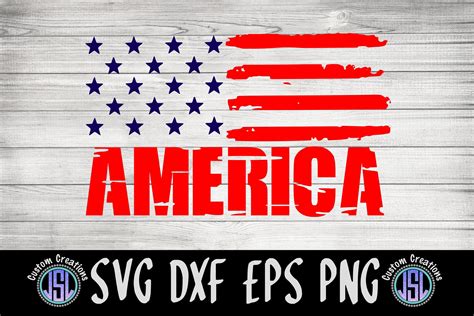 America Flag Patriotic Svg Cut File Svg Dxf Eps Png 719035 Cut