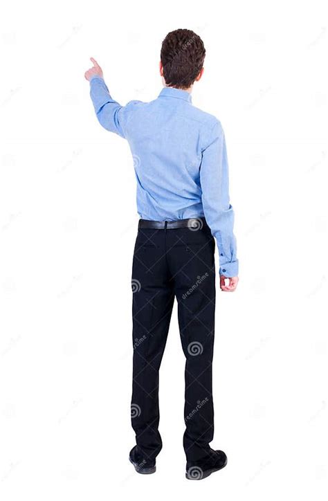 Back View Of Pointing Business Man Stock Image Image Of Rear Shirt