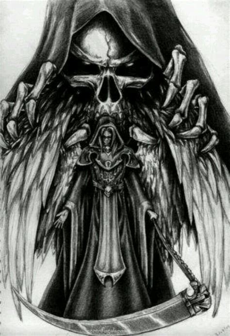 Pin By Chris Dwyer On Skull Y Roses Reaper Tattoo Grim Reaper Grim