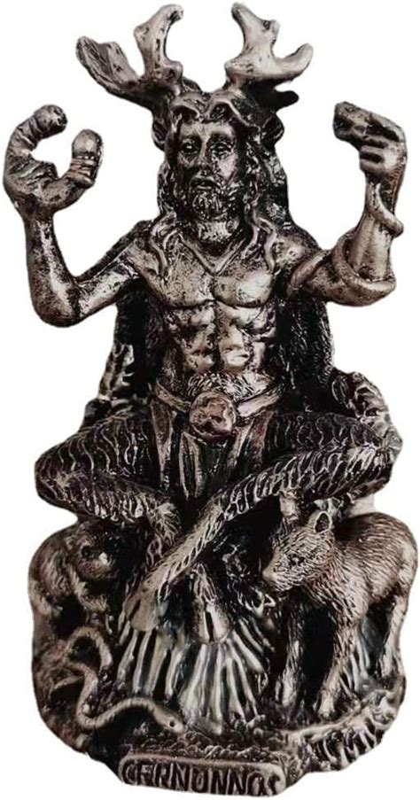 Lojwry Cernunnos Sitting Statue Sculpture Celtic Horned God