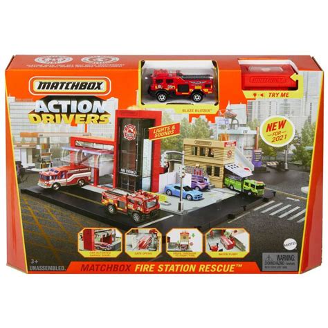 Matchbox Action Drivers Fire Station Multicolor Kidinn
