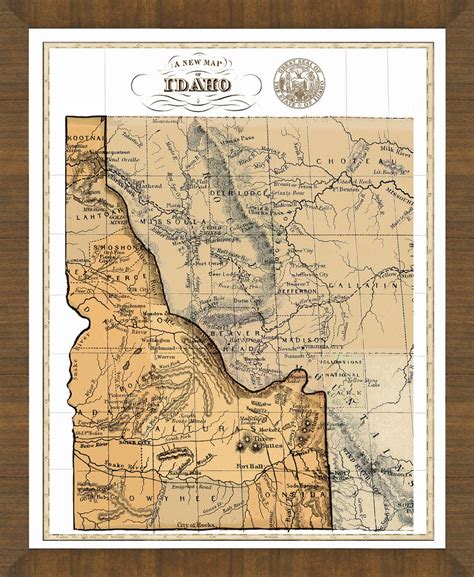 Old Map Of Idaho A Great Framed Map Thats Ready To Hang