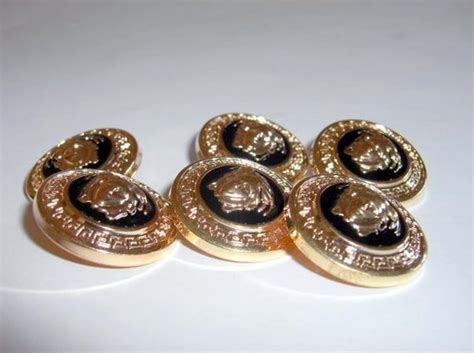 6 X 3 Quarter Inch Versace Medusa Head Buttons Gold Medusa