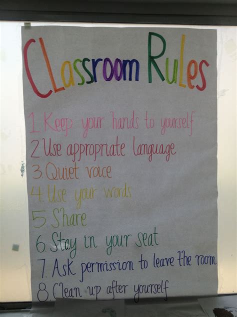 Rainbow Themed Handwritten Classroom Rules Classroom Rules Classroom