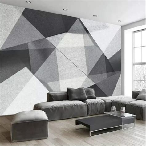 Modern Minimalist Geometric Polygon Mural Wallpaper For Tv Backdrop
