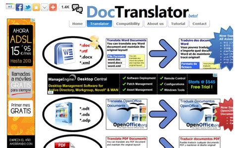 Doctranslator Herramienta Online Gratuita Para Traducir Documentos Y