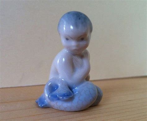 Cute 2 Fin Baby Mermaid Porcelain Ceramic Figurine Royal Copenhagen