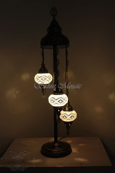 3 Ball Turkish Mosaic Floor Lamp With Medium Globes Lambader Etsy