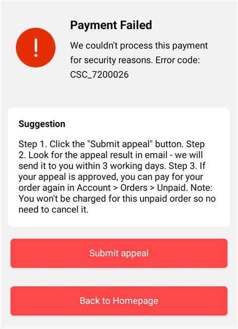 Csc Error Codes When Paying On Aliexpress And How To Solve Them