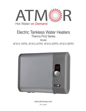 Atmor AT 912 29TP 29 KW 240 Volt 5 4 GPM Tankless Electric Water Heater