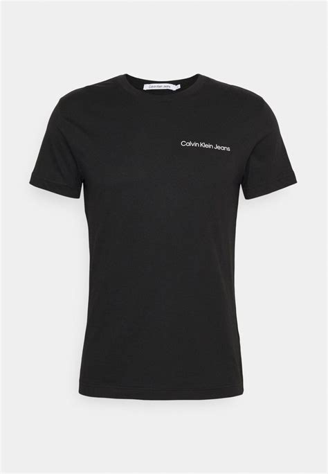 Calvin Klein Jeans Chest Institutional Slim Tee T Shirts Med Print Black Svart Zalando No