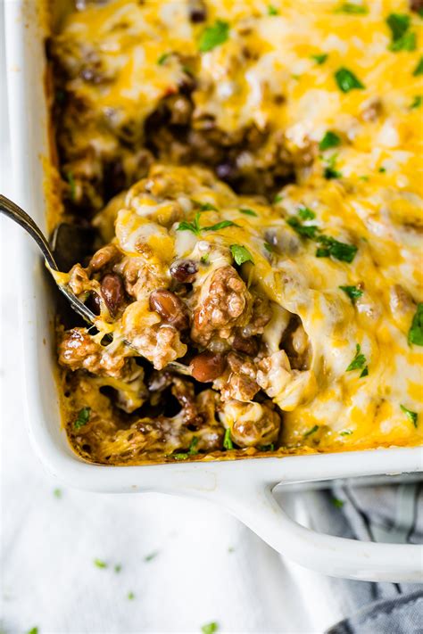 Mexican Cheesy Ground Beef And Rice Casserole Video Oh Sweet Basil