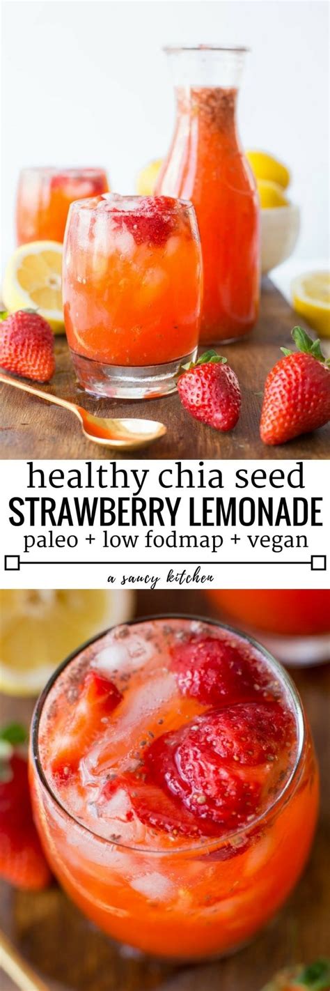 Healthy Strawberry Lemonade With Chia Seeds Recipe Fodmap Recipes