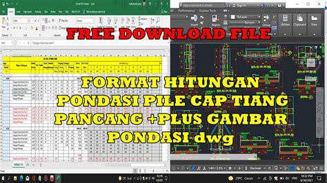 Unduh FORMAT HITUNGAN PONDASI PILE CAP TIANG PANCANG PLUS GAMBAR