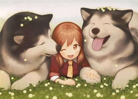 Download Anime Dog Alaskan Malamute Wallpaper